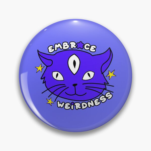 Item preview, Embrace Weirdness Three Eyed Cat Blue designed and sold by everything4eva.