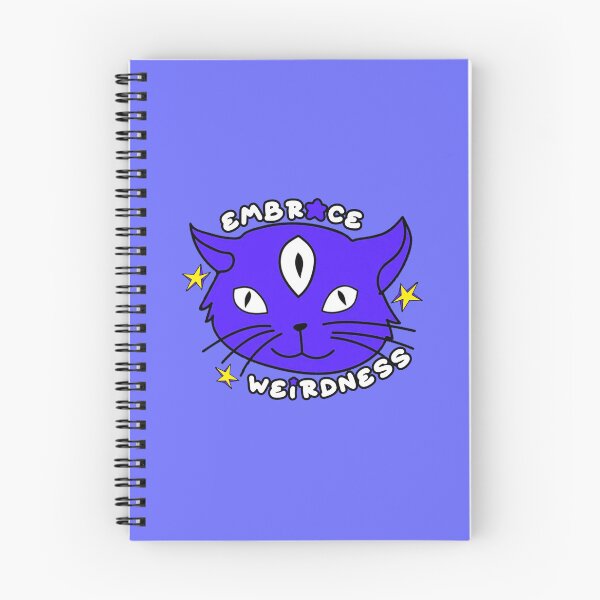 Item preview, Embrace Weirdness Three Eyed Cat Blue designed and sold by everything4eva.