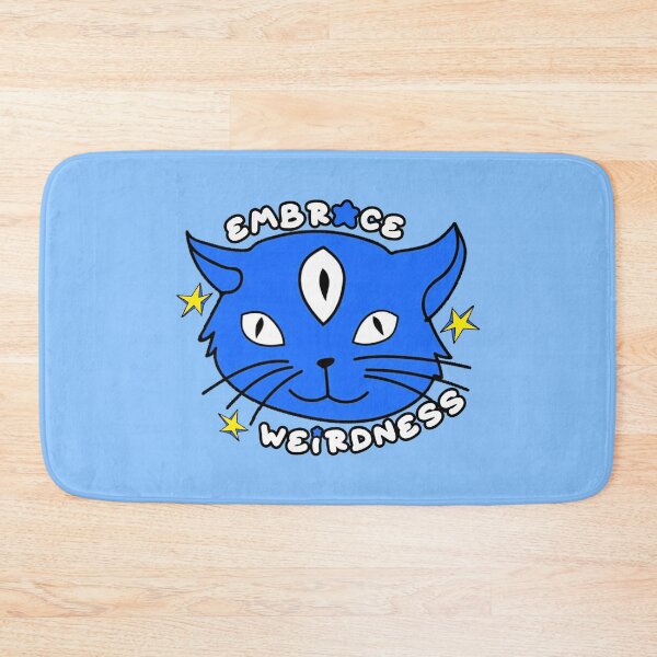 Item preview, Embrace Weirdness Three Eyed Cat Blue designed and sold by everything4eva.