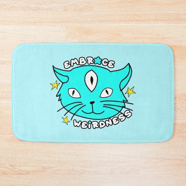 Item preview, Embrace Weirdness Three Eyed Cat Blue designed and sold by everything4eva.
