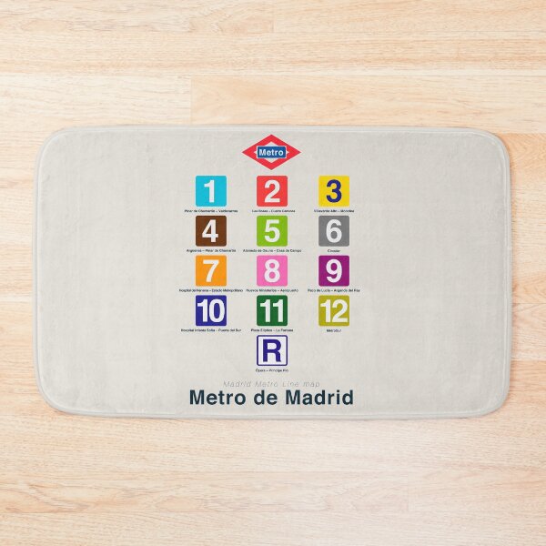 Item preview, Metro de Madrid, Madrid metro map, subway alphabet sign, underground wall art designed and sold by Spallutos.