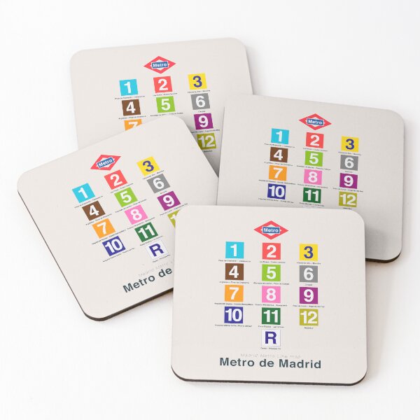 Item preview, Metro de Madrid, Madrid metro map, subway alphabet sign, underground wall art designed and sold by Spallutos.