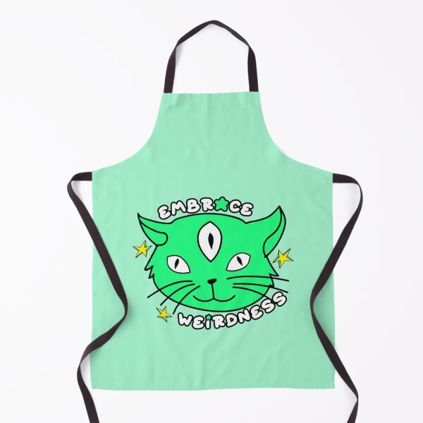 Item preview, Embrace Weirdness Three Eyed Cat Green designed and sold by everything4eva.