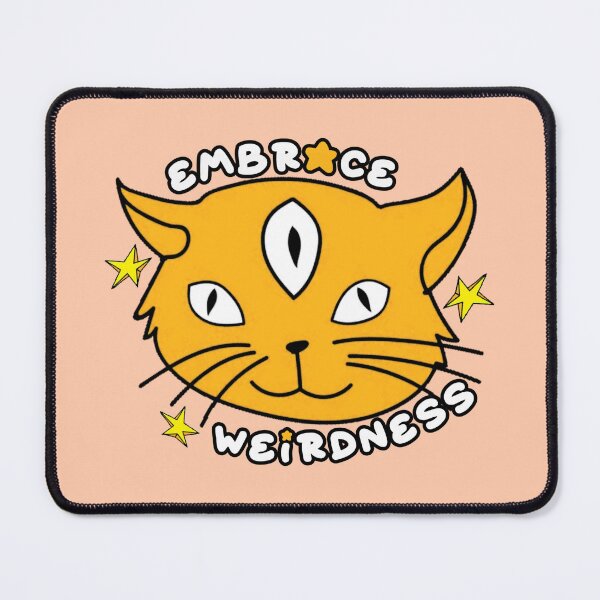 Item preview, Embrace Weirdness Three Eyed Cat Orange designed and sold by everything4eva.