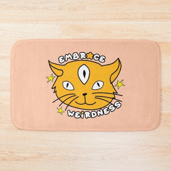 Item preview, Embrace Weirdness Three Eyed Cat Orange designed and sold by everything4eva.