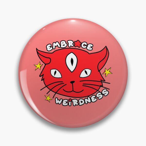 Item preview, Embrace Weirdness Three Eyed Cat Red designed and sold by everything4eva.