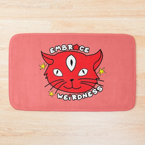Item preview, Embrace Weirdness Three Eyed Cat Red designed and sold by everything4eva.