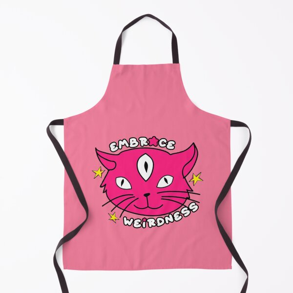 Item preview, Embrace Weirdness Three Eyed Cat Pink designed and sold by everything4eva.