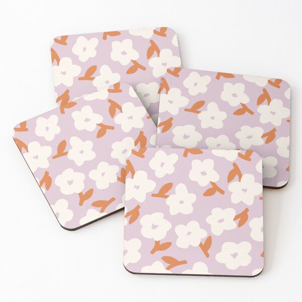 Item preview, Cute Boho Disty Flower Stems Lavender and Orange designed and sold by Erin Kendal.