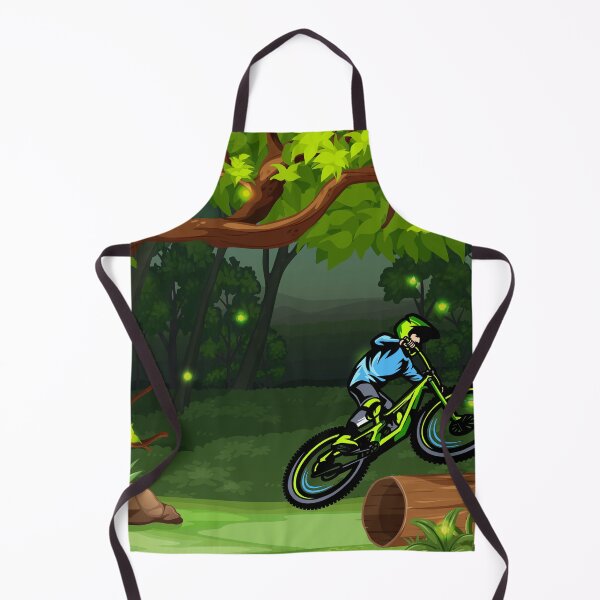 Item preview, Mountain biking through the woods designed and sold by Robo-toons.