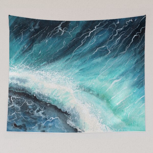 Item preview, Watercolor ocean waves designed and sold by MaryWatercolor.