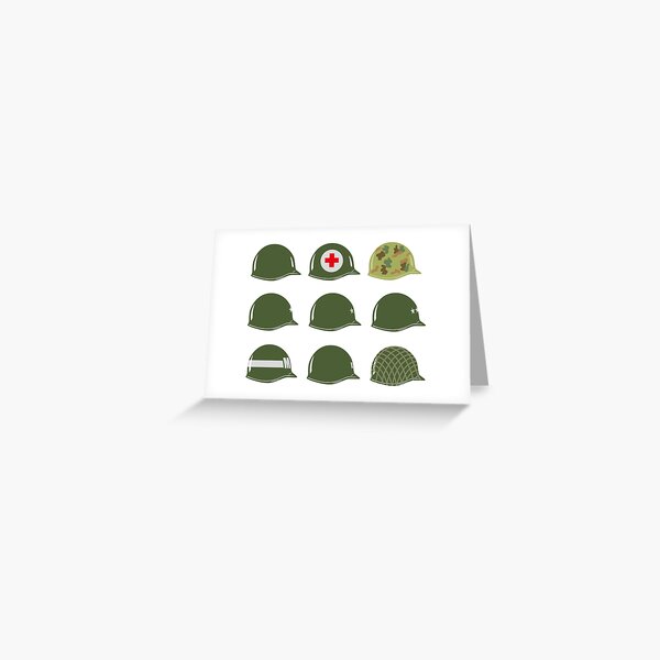 US Army Helmets WW2 Greeting Card