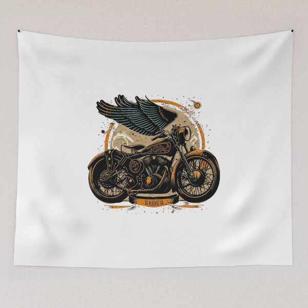 Item preview, A vintage motorcycle with wings to travel freely designed and sold by DestinyComplex.