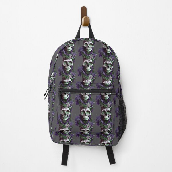Item preview, Huge skull between purple flowers and grass designed and sold by YeKnot.