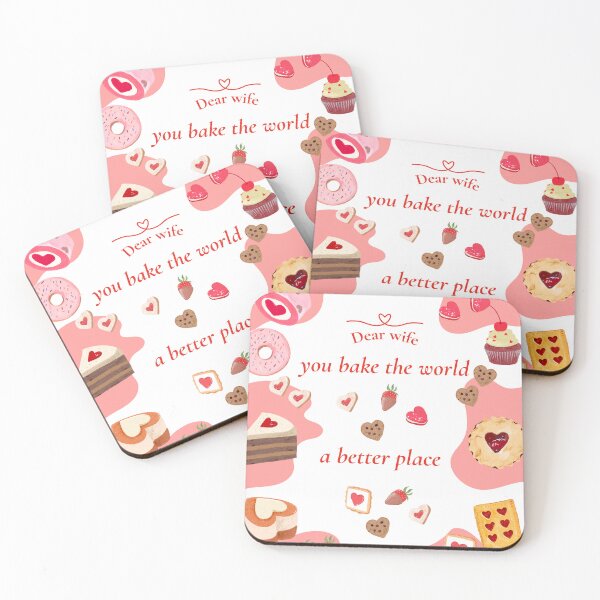 Item preview, Dear wife you bake the world a better place appreciation,wife,love,baking items doughnuts,pies,cookies,pink and white designed and sold by gulnaz797.