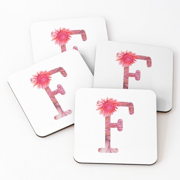 Item preview, Pink Monogram - Letter F - Dahlia Flower designed and sold by hojhojart.