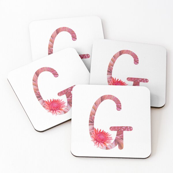 Item preview, Pink Monogram - Letter G - Dahlia Flower designed and sold by hojhojart.
