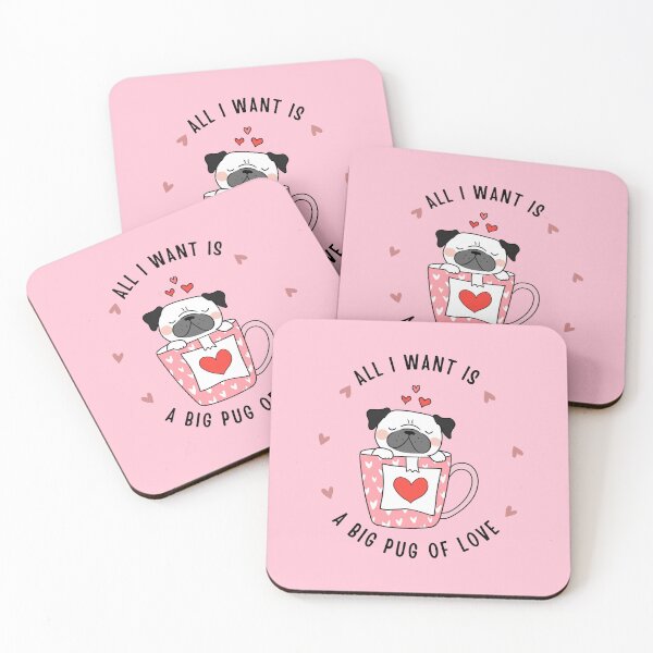 Item preview, All I want is a big Pug of love | Pug funny designed and sold by droolingdreams.