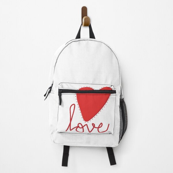 Item preview, Red heart with love written below designed and sold by MasBlangkon-Art.