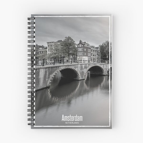 Item preview, Amsterdam Black and White Photo - Netherlands Travel - Dutch Canal and Bridge designed and sold by SoccaTamam.