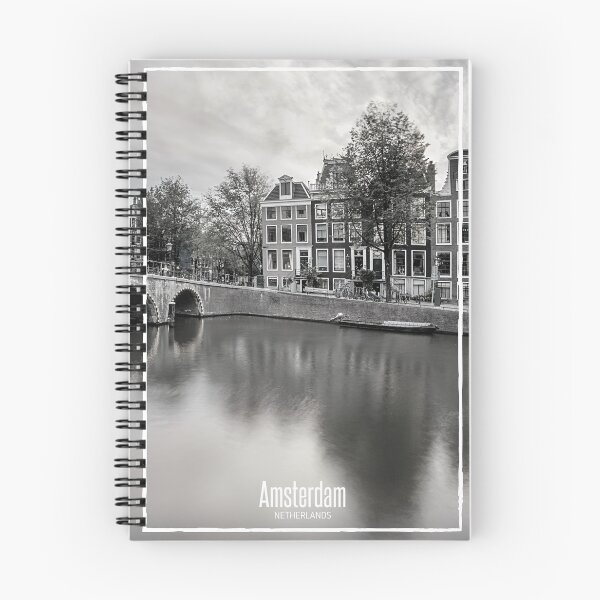 Item preview, Amsterdam Black and White Photo - Netherlands Travel - Dutch Canals and Bridge designed and sold by SoccaTamam.