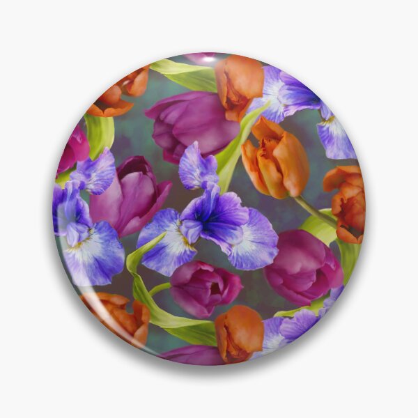 Item preview,  Iris And Tulips Repeated Pattern Design  designed and sold by Tina Veenstra.