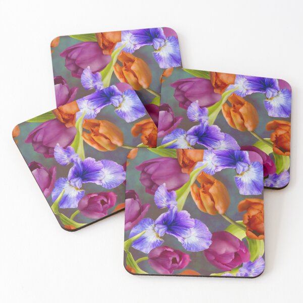 Item preview,  Iris And Tulips Repeated Pattern Design  designed and sold by Tina Veenstra.