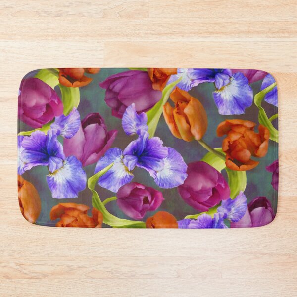 Item preview,  Iris And Tulips Repeated Pattern Design  designed and sold by Tina Veenstra.