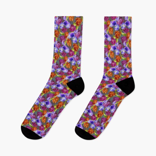 Item preview,  Iris And Tulips Repeated Pattern Design  designed and sold by Tina Veenstra.