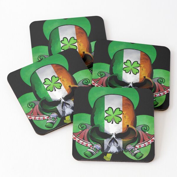 Item preview, irish shamrock skull and crossbones kids t-shirt #1680 gift designed and sold by TMelonShop.