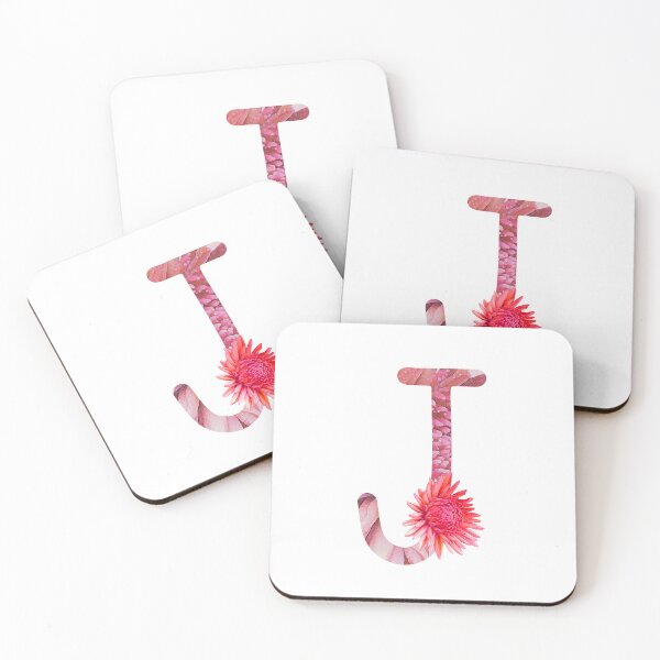 Item preview, Pink Monogram - Letter J - Dahlia Flower designed and sold by hojhojart.
