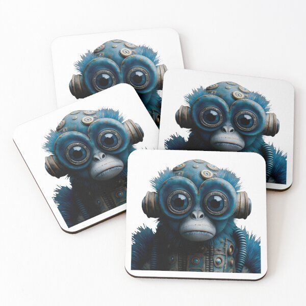 Item preview, Blue Monkey Robot | Strange Looking Monkey | Cyberpunk Animal designed and sold by Broskan.