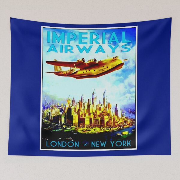 Item preview, IMPERIAL AIRWAYS : Vintage British Air Line London to New York Advertising Print designed and sold by posterbobs.