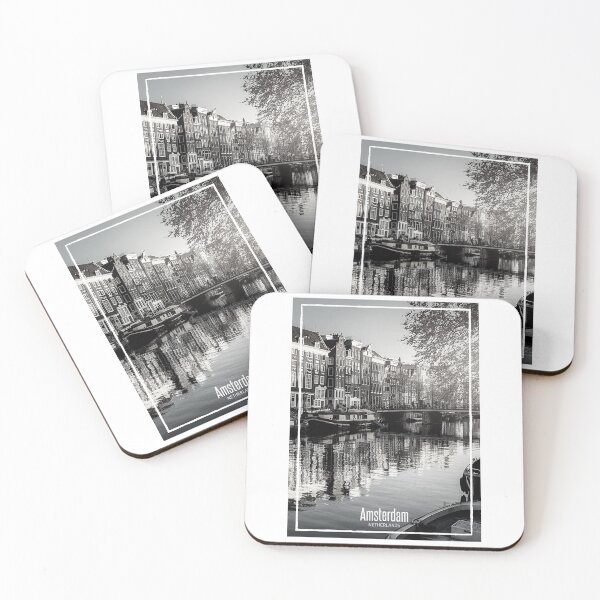 Item preview, Amsterdam Bridge and Canal Black and White Photo - Netherlands Travel designed and sold by SoccaTamam.