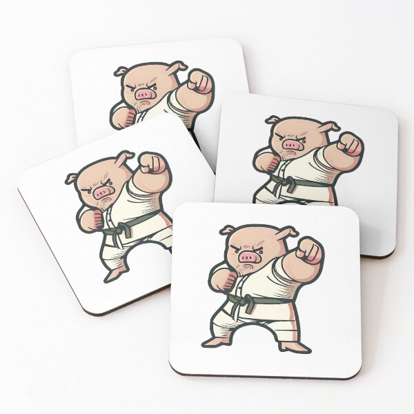 Item preview, Kung-Fu Pig | Pork Chop! | Funny Pig | Pig Sticker | Pig T-Shirt designed and sold by GlassFrogPrints.