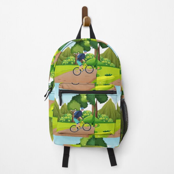 Item preview, Mountain biking through the woods designed and sold by Robo-toons.