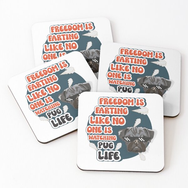 Item preview, Freedom is farting like no one is watching Funny quote pug farting designed and sold by HomeCoquette.