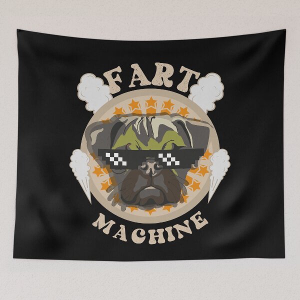 Item preview, Fart machine Funny quote pug farting designed and sold by HomeCoquette.
