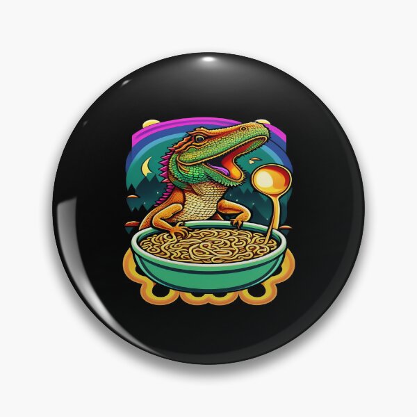 Item preview, Funny Bearded Dragon Eating Ramen Noodles  designed and sold by Trendy Valley .