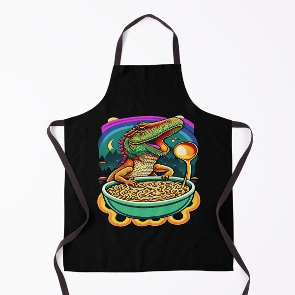 Item preview, Funny Bearded Dragon Eating Ramen Noodles designed and sold by Trendy Valley .