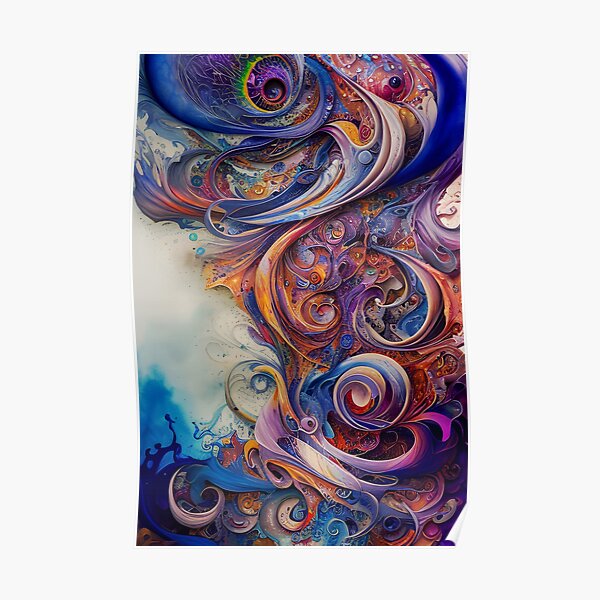 Abstract-swirls #1 Art Print, Digital Abstract Art Poster