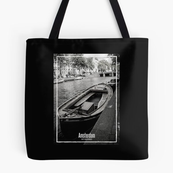 Item preview, Amsterdam Bridge and Canal Black and White Photo - Netherlands Travel - Boat  designed and sold by SoccaTamam.