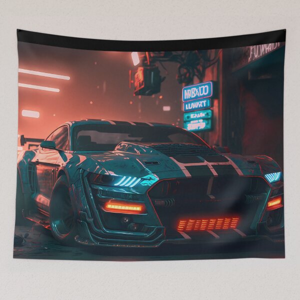 Artikelvorschau, Mustang Cyberpunk futuristisch entworfen und verkauft von SuperSoulArts.