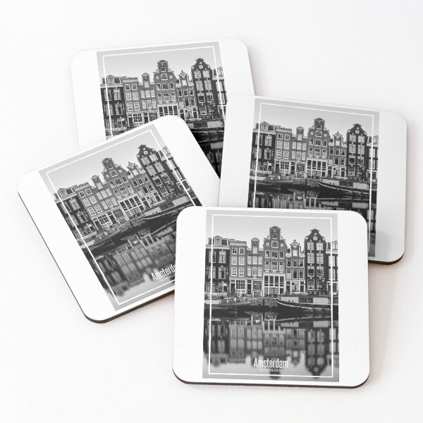 Item preview, Amsterdam Houses Black and White Photo - Netherlands Travel - Dutch Canal designed and sold by SoccaTamam.