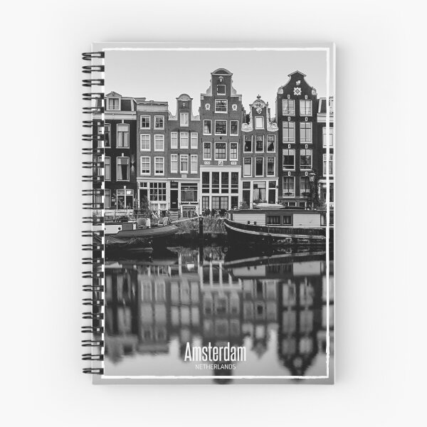 Item preview, Amsterdam Houses Black and White Photo - Netherlands Travel - Dutch Canal designed and sold by SoccaTamam.