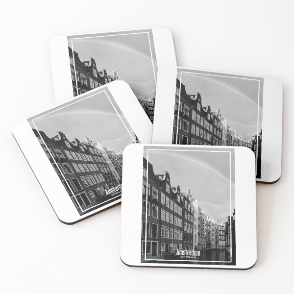 Item preview, Amsterdam Black and White Photo - Netherlands Travel - Houses in River Canal designed and sold by SoccaTamam.