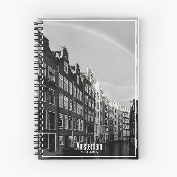 Item preview, Amsterdam Black and White Photo - Netherlands Travel - Houses in River Canal designed and sold by SoccaTamam.