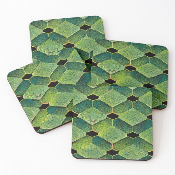 Item preview, Green Hexagon Chameleon Scales Repeating Pattern designed and sold by chamlogic.