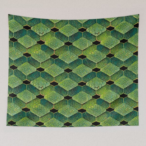 Item preview, Green Hexagon Chameleon Scales Repeating Pattern designed and sold by chamlogic.