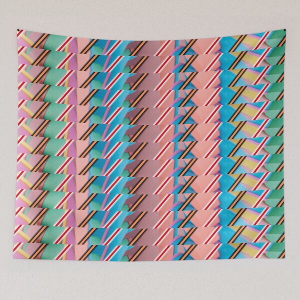 Item preview, A horizontal tape with colourful background and diagonal line. Use for fabric and textile purpose for new fashion design designed and sold by Giree07.